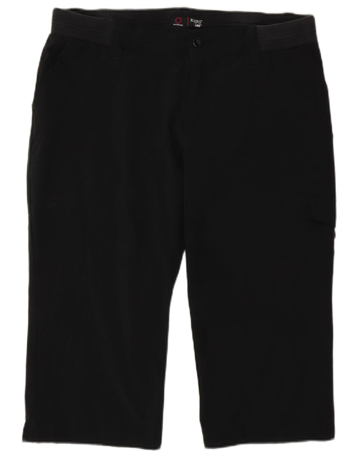 Lee Womens Raiders Cargo Capri Trousers US 16 2XL W34 L20 Black Polyester