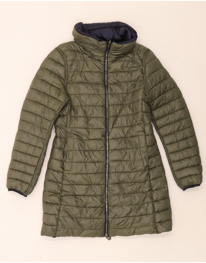 Colmar Womens Hooded Reversible Padded Coat UK 12 Medium Navy Blue Nylon