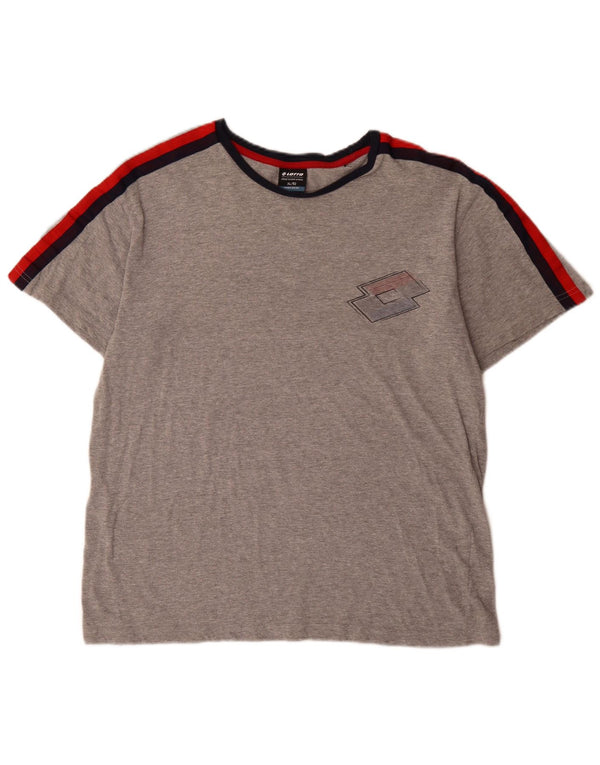 Lotto T-Shirt Homme Top XL Gris Colorblock Coton