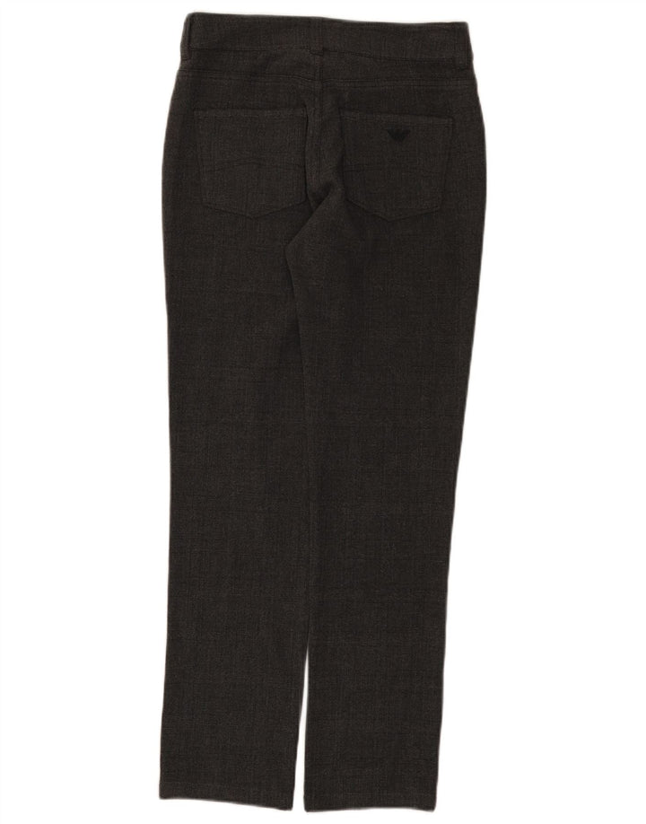 Armani Dame Slim Casual Bukser W26 L28 Grå Ternet polyester