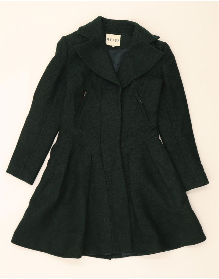 REISS Womens Overcoat UK 6 XS Green Wool Vintage Reiss and Second-Hand Reiss from Messina Hembry 