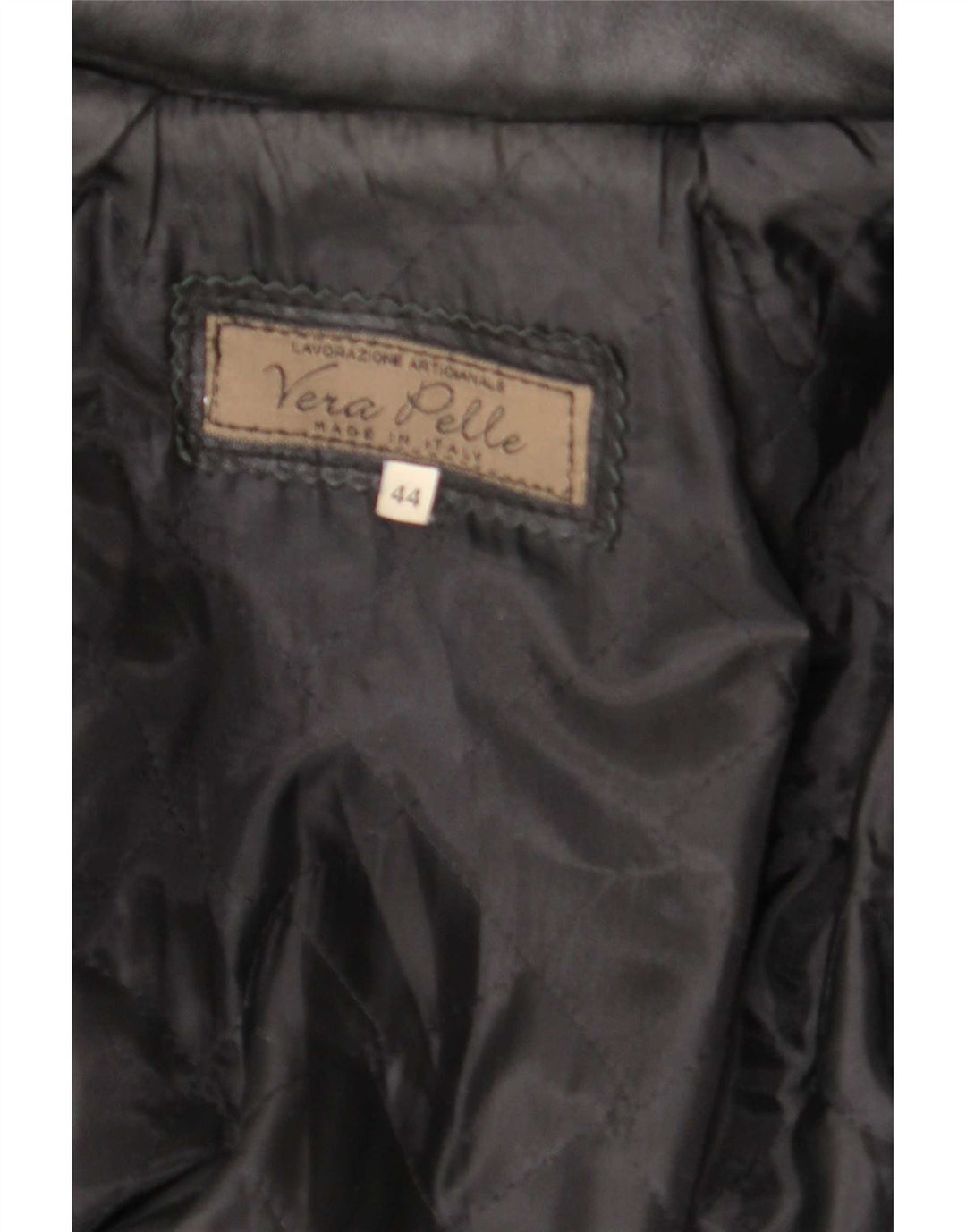 manteau en cuir à capuche femme vintage IT 44 Medium Black