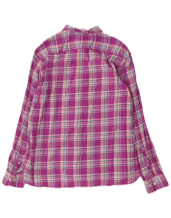 Tommy Hilfiger Chemise sur mesure pour homme XL en coton à carreaux violet