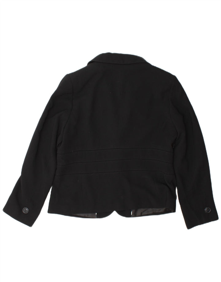 Marks & Spencer Womens 2 Button Blazer Jacket UK 16 Large Black Polyester