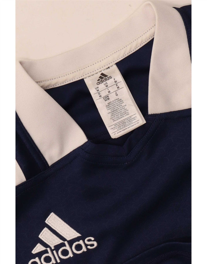 Adidas Mens T-Shirt Top Medium Navy Blue Colourblock Polyester