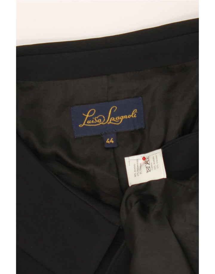 Luisa Spagnoli Womens 3/4 Sleeve Bolero Jacket IT 44 Medium Black Acetate