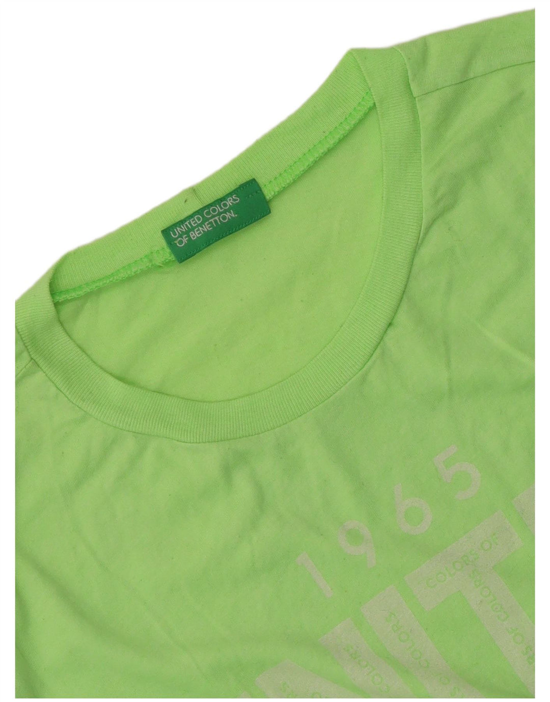 Benetton Womens Graphic T-Shirt Top UK 12 Mittelgrün