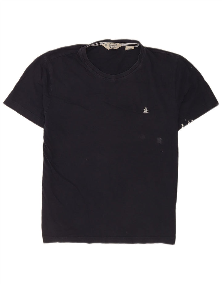 Penguin T-shirt à manches courtes pour homme, coupe régulière, bleu marine moyen, en coton