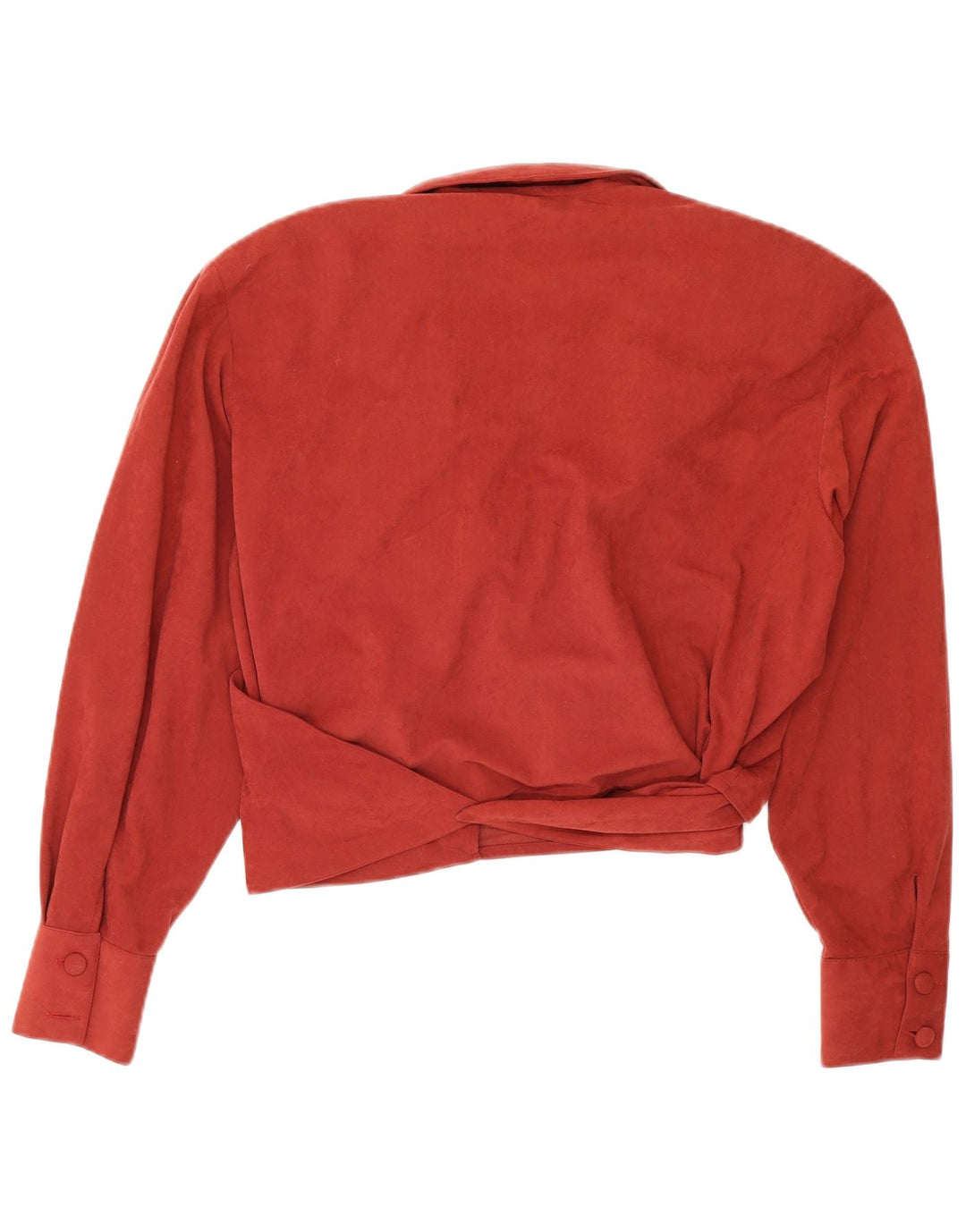 Tiziana Natta Dame Wrap Crop Top IT 44 Medium Burgundy