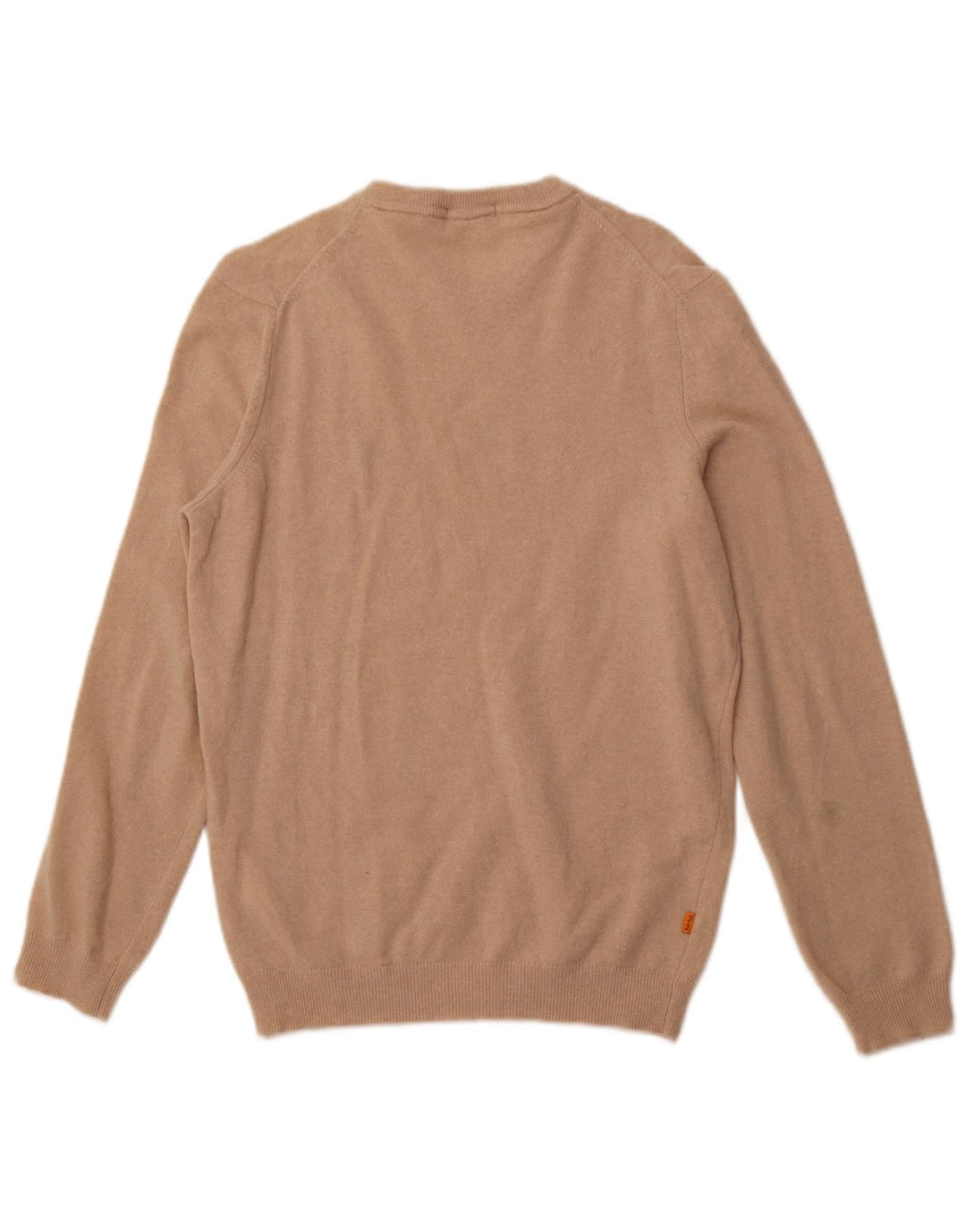 TIMBERLAND Mens Crew Neck Jumper Sweater Small Beige Wool
