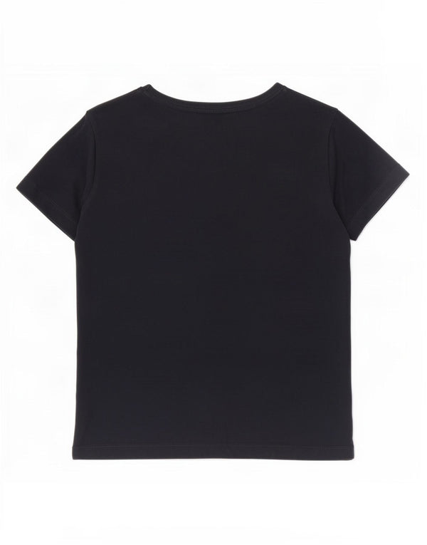 Tommy Hilfiger Womens Crop Graphic T-Shirt Top UK 10 Petit Bleu Marine Coton