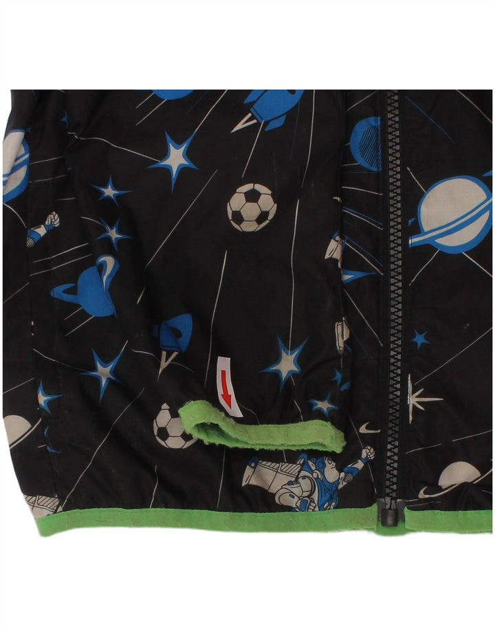 Adidas Veste de pluie à capuche pour garçon 5-6 ans Noir Géométrique Polyester
