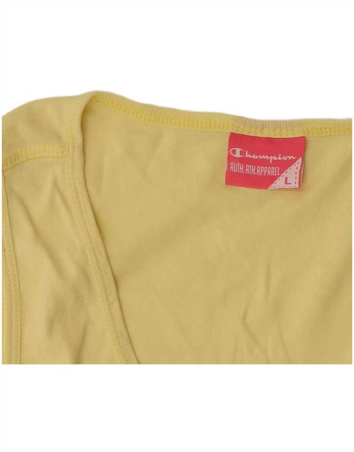 Champion Womens Vest Top UK 14 Large Yellow