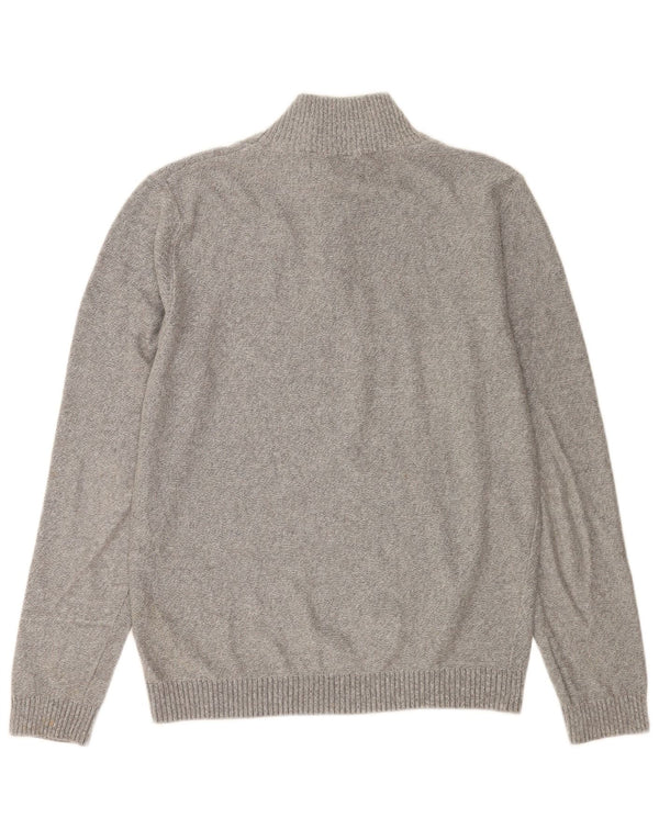 Jack & Jones Hombre Zip Neck Jumper Sweater Small Gris Algodón
