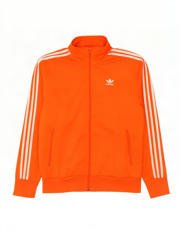 Giacca superiore della tuta da uomo Adidas in poliestere arancione medio
