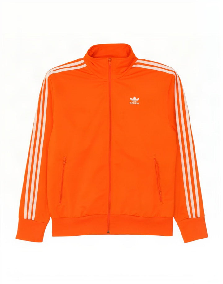 Giacca superiore della tuta da uomo Adidas in poliestere arancione medio