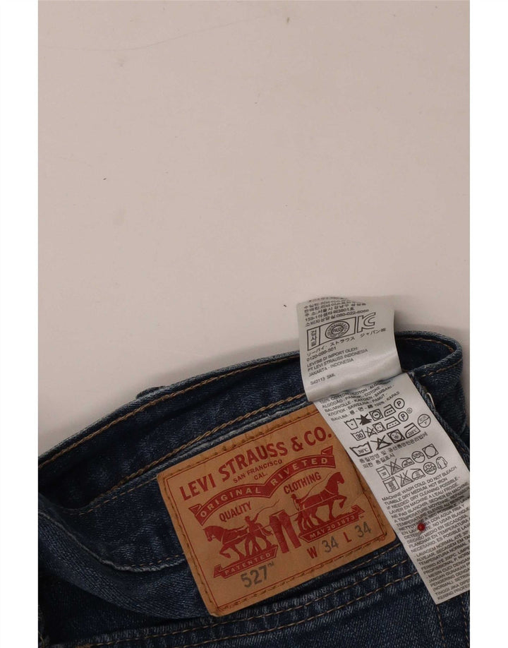 Levi's Herren 527 Bootcut Jeans W34 L34 Blaue Baumwolle