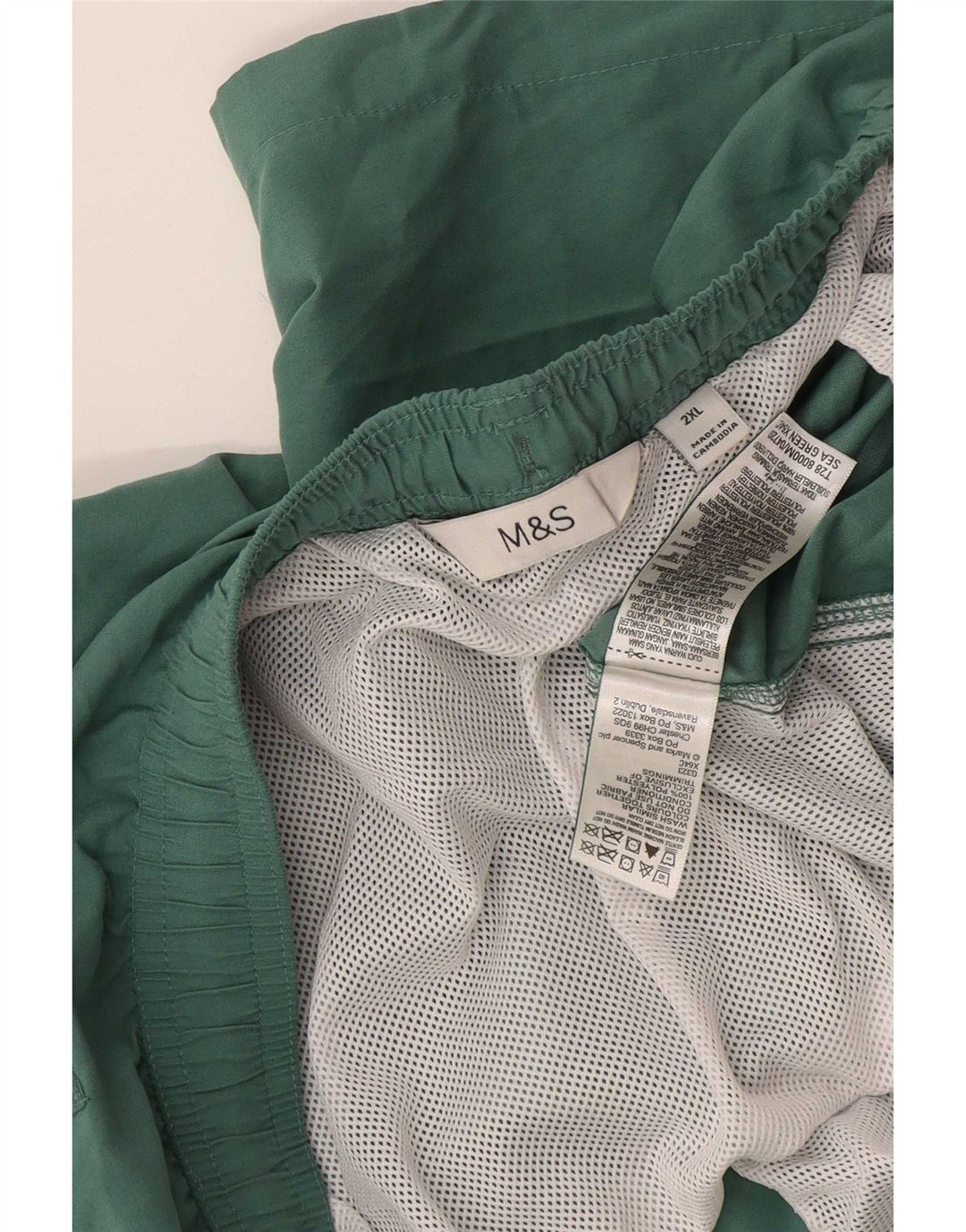 Marks & Spencer Short de bain homme 2XL vert polyester