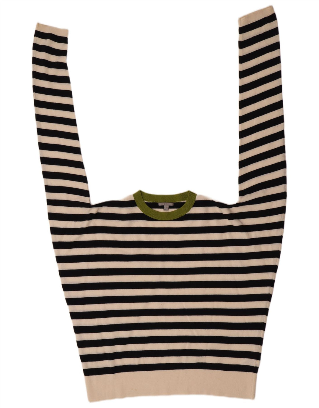 Cos Dame Oversized Crew Neck Jumper Sweater UK 10 Lille sort stribet