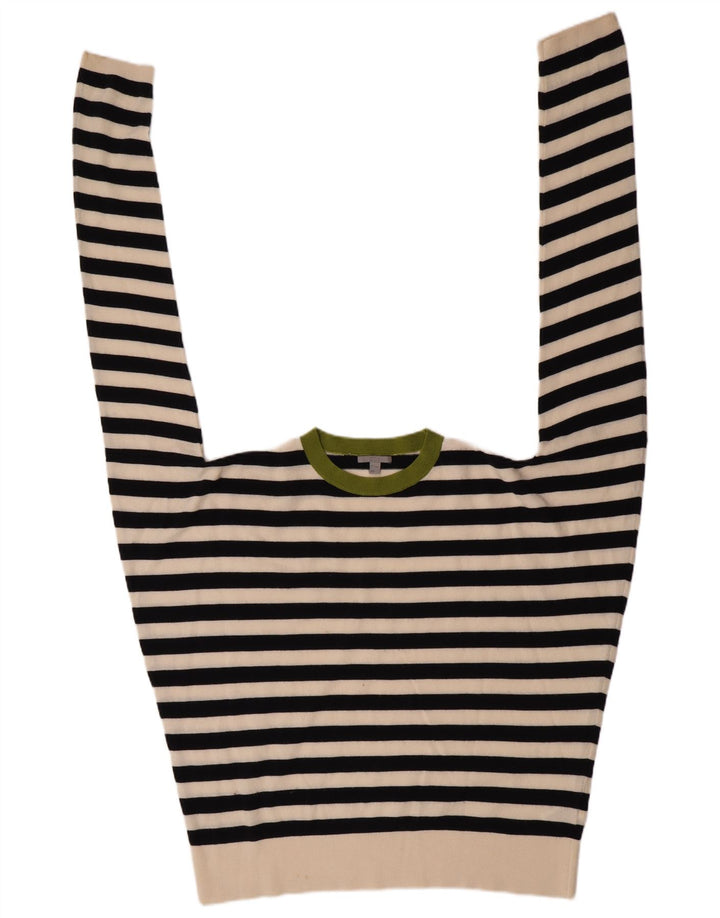 Cos Dame Oversized Crew Neck Jumper Sweater UK 10 Lille sort stribet