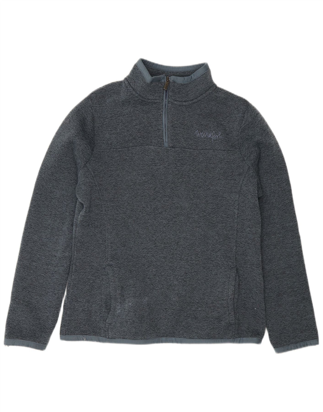 Felpa con collo con zip da donna Weird Fish UK 12 Poliestere grigio medio