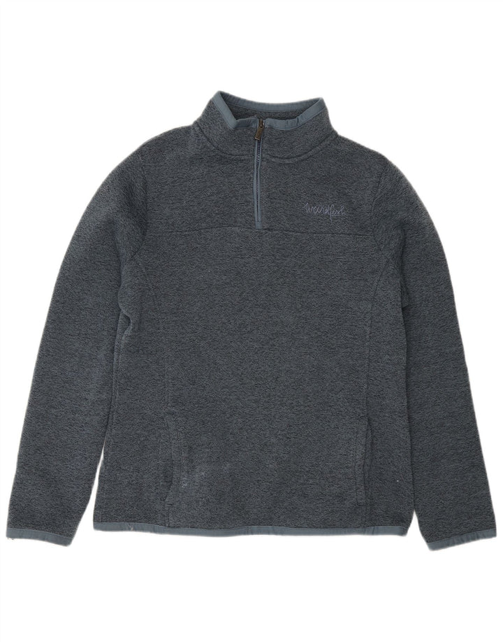 Felpa con collo con zip da donna Weird Fish UK 12 Poliestere grigio medio