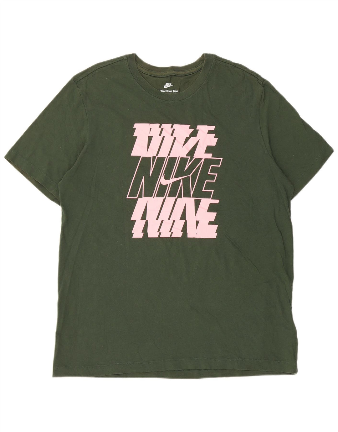 Nike Mens Graphic T-Shirt Top Large Green Cotton