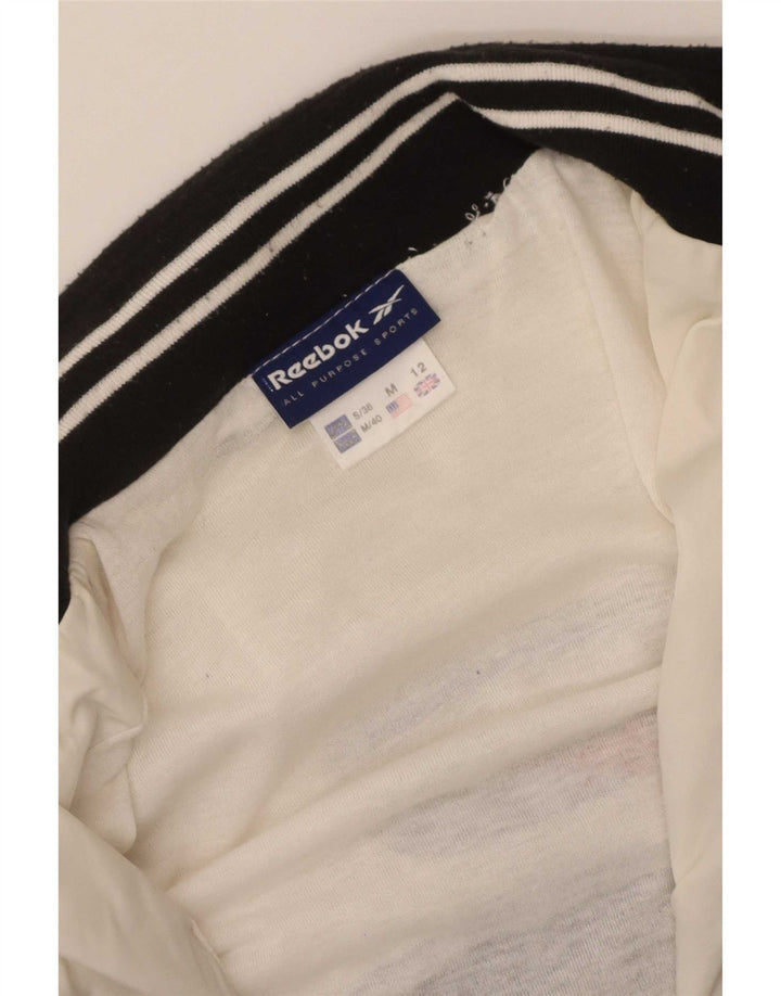 Reebok Womens Tracksuit Top Jacket UK 12 Medium White Colourblock