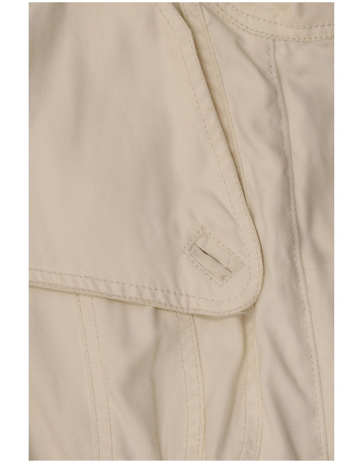 Guess Womens Military Jacket UK 14 Large Off White Nylon