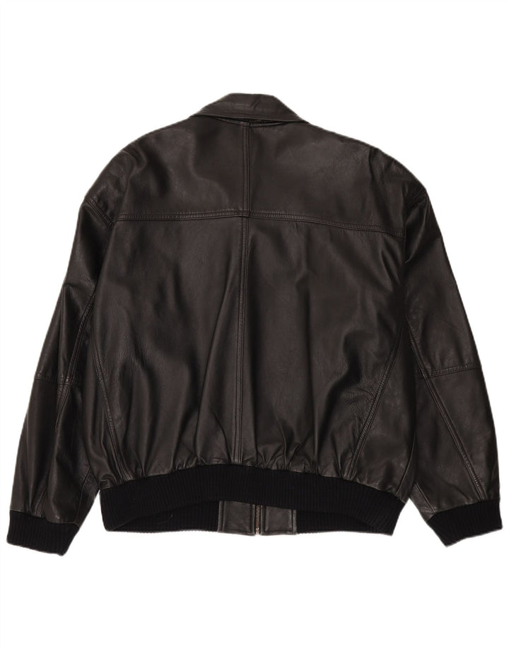 Vintage męska kurtka skórzana bomber UK 42 XL czarna