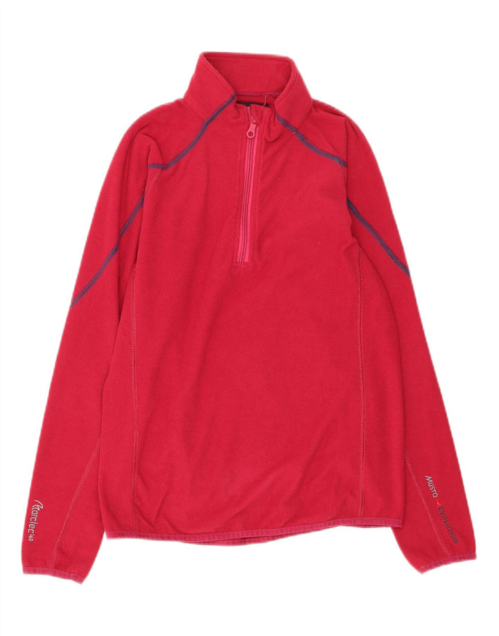 Musto Maglione in pile da donna con collo con zip UK 12 Poliestere rosa medio