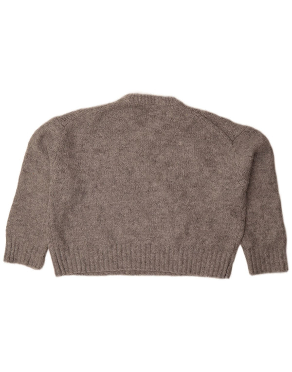 Zara Dame Oversized Crew Neck Jumper Sweater UK 14 Medium Grey Flecked