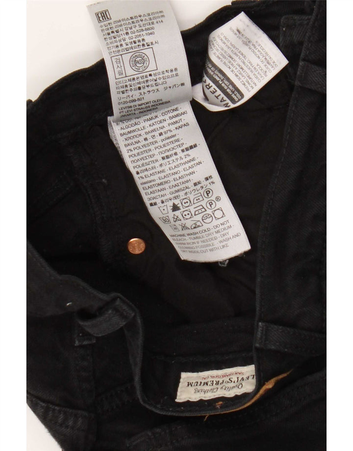 Levi's Womens Ribcage Straight Jeans W24 L27 Black Cotton