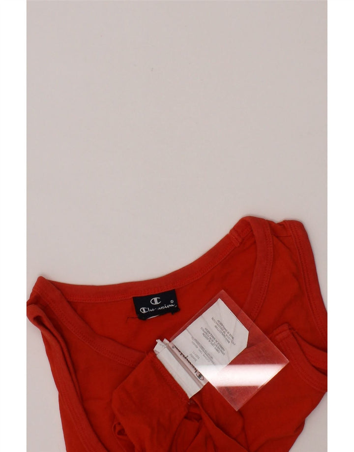 CHAMPION Boys Graphic Vest Top 9-10 Years Red Cotton Vintage Champion and Second-Hand Champion from Messina Hembry 