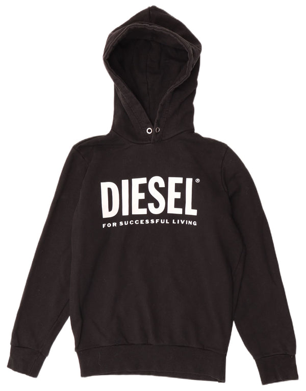 Diesel Mens Graphic Regular Fit Hoodie Jumper Small Black Cotton