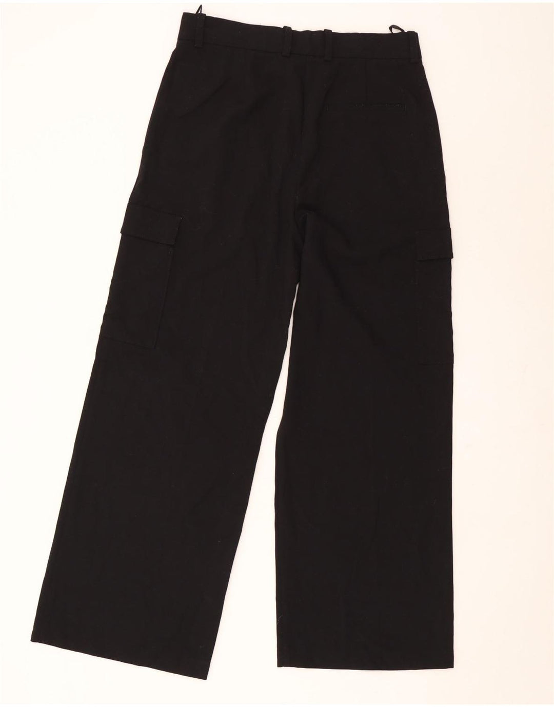 Marks & Spencer Womens Straight Cargo Trousers UK 12 Medium W30 L30 Black
