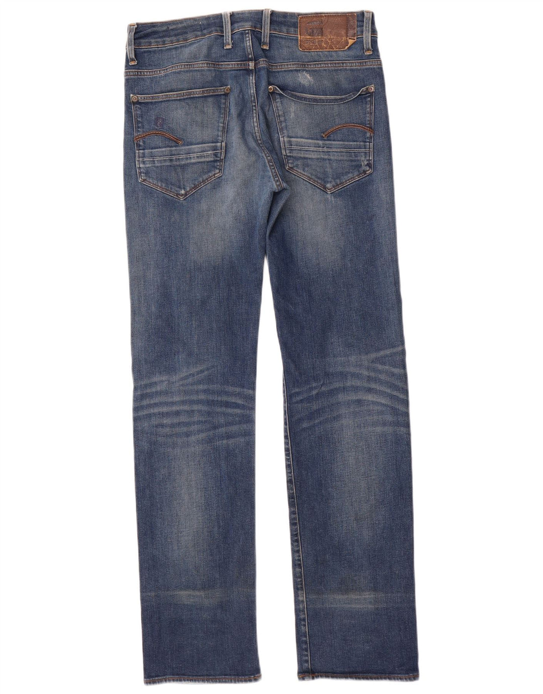 G-Star Herren Distressed Straight Jeans W30 L34 Blaue Baumwolle
