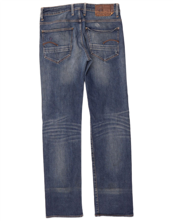 G-Star Herren Distressed Straight Jeans W30 L34 Blaue Baumwolle