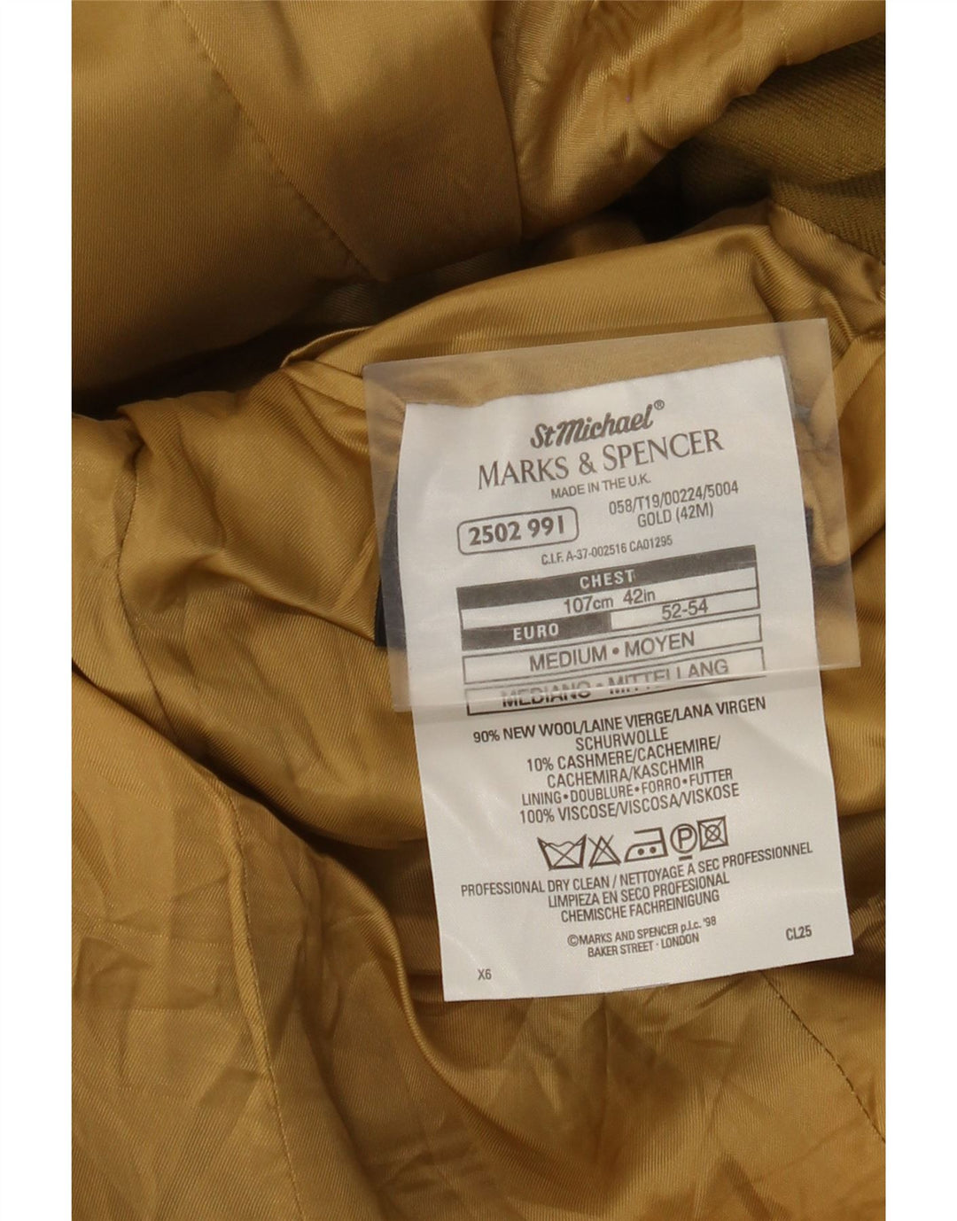 Marks & Spencer Herren-Blazer mit 3 Knöpfen, UK 42, XL, Khaki, Wolle