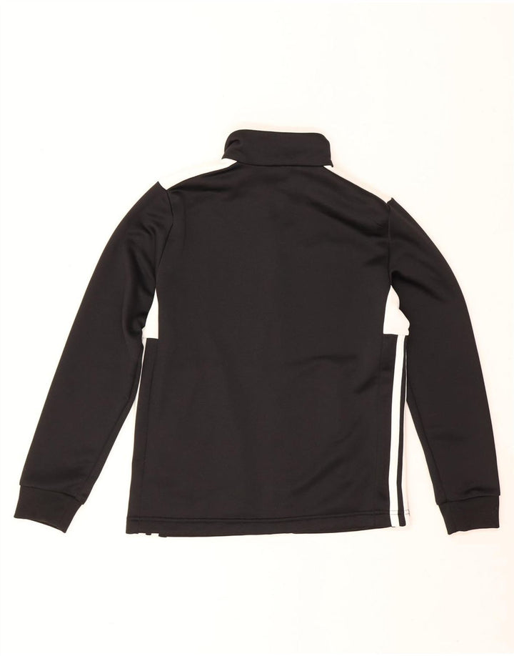 Adidas Boys Tracksuit Top Jacket 11-12 Years Black Colourblock Polyester