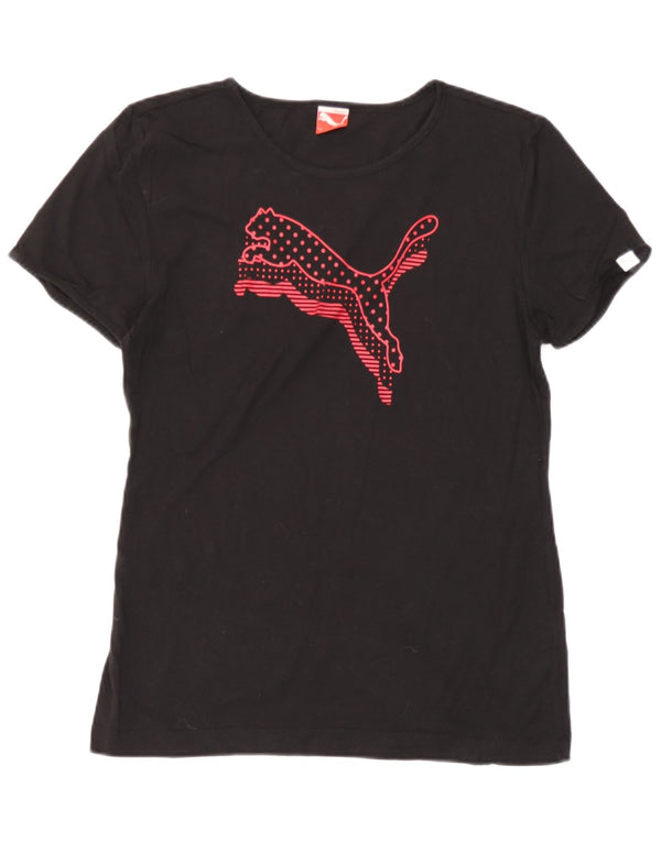 T-shirt grafica per ragazze Puma 15-16 anni in cotone nero