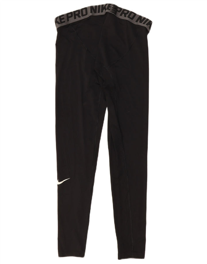 NIKE Womens Dri Fit Graphic Leggings UK 14 Large  Black