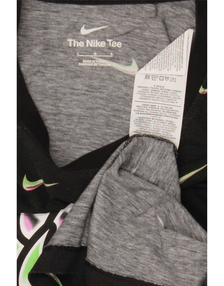 Nike Mens Graphic T-Shirt Top Large Black Cotton
