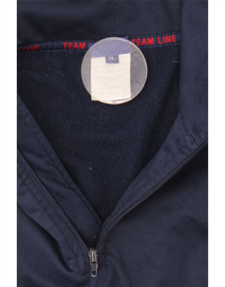 Asics Mens Pullover Tracksuit Top Jacket XL Navy Blue Polyester