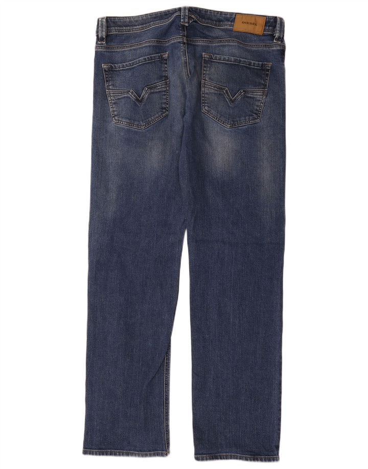 Jeans dritti da uomo Diesel W36 L32 in cotone blu