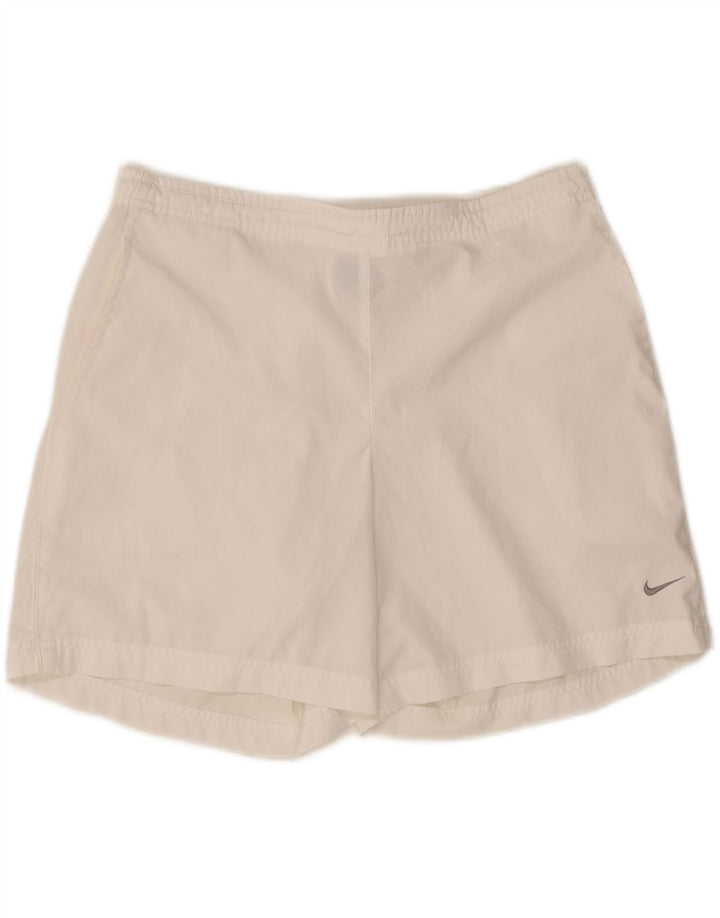Nike Womens Sport Shorts UK 14/16 Large White Polyester