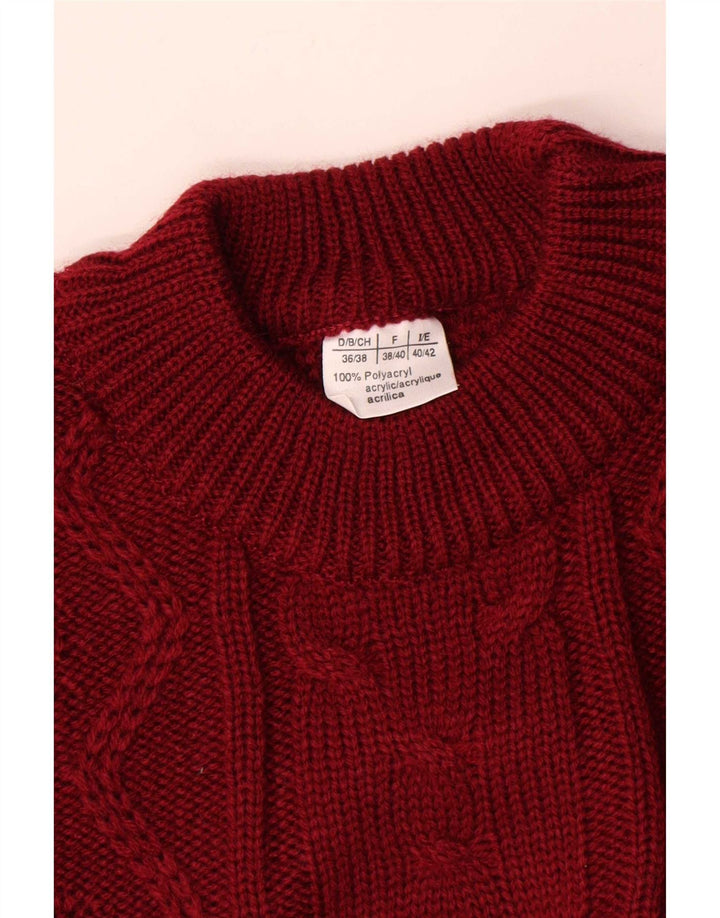 Vintage Womens Oversized Crew Neck Jumper Sweater EU 38/40 Medium Maroon