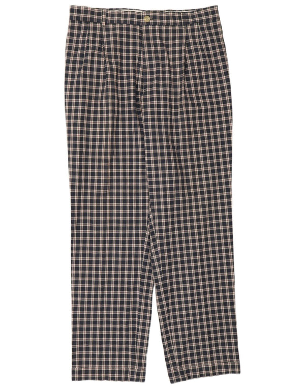 Lacoste Mens Pegged Chino Trousers Size 44 Large W34 L31 Navy Blue Check