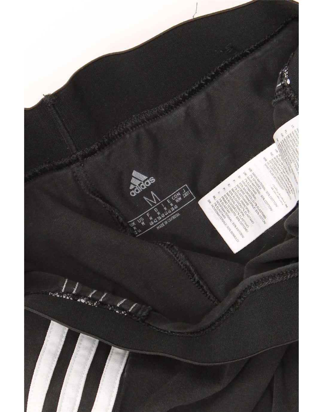 Adidas Womens Leggings UK 12/14 Medium Black Cotton