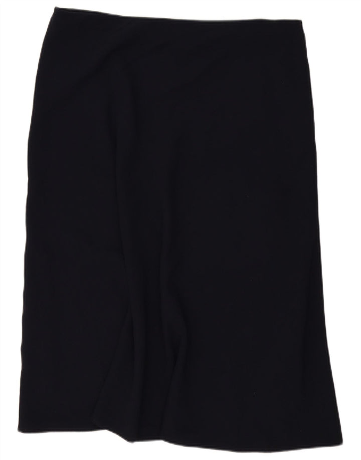 Marks & Spencer Womens Midi Skirt UK 18 XL W40 Navy Blue Polyester